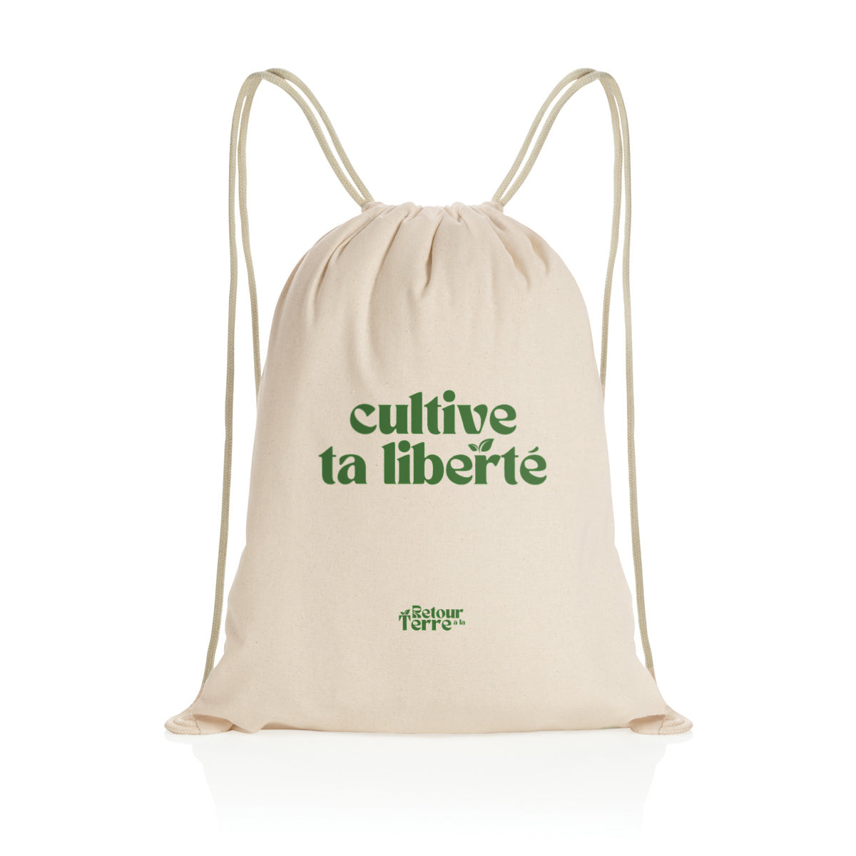 Sac à dos à cordelettes recyclé : Cultive ta liberté - face_0