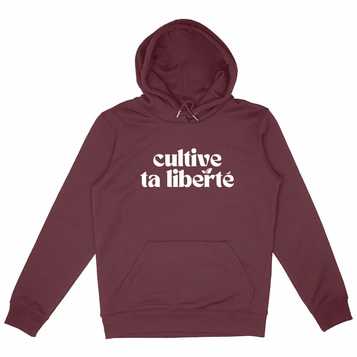 Sweat à capuche Epais Unisexe Couleurs - Cultive ta liberté - face_bordeaux