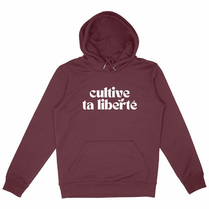 Sweat à capuche Epais Unisexe Couleurs - Cultive ta liberté - face_bordeaux