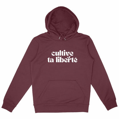Sweat à capuche Epais Unisexe Couleurs - Cultive ta liberté - face_bordeaux