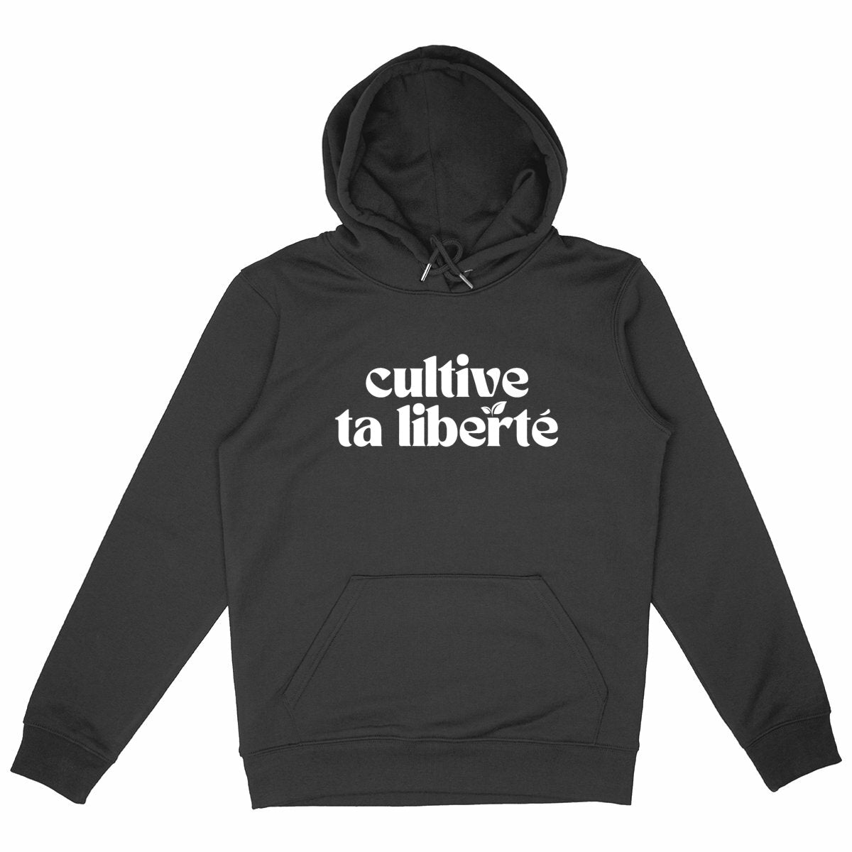 Sweat à capuche Epais Unisexe Couleurs - Cultive ta liberté - face_noir